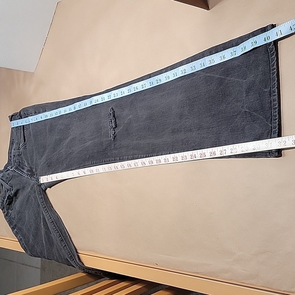 7 For All Mankind, Size 27 Washed Black Flared Jeans w/Sparkle Lightning Bolts - Picture 6 of 15